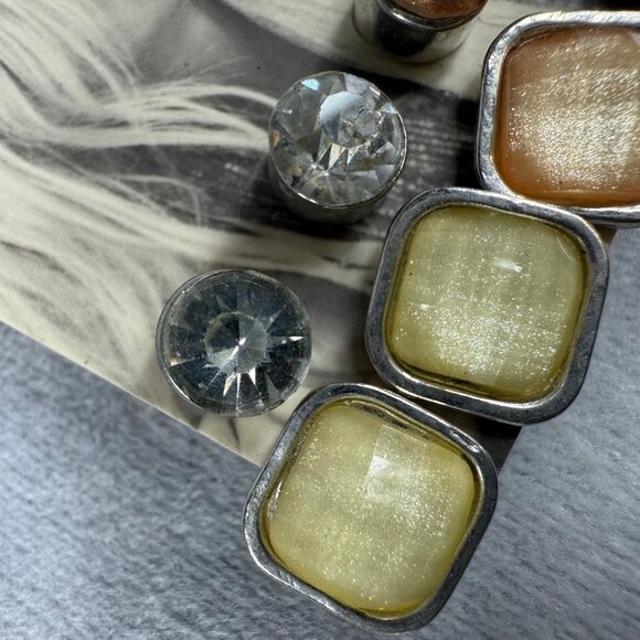 Vanity Multi-Color Stud Earrings Set Of 6 Pair Pierced Post Casual Collection - Picture 13 of 16